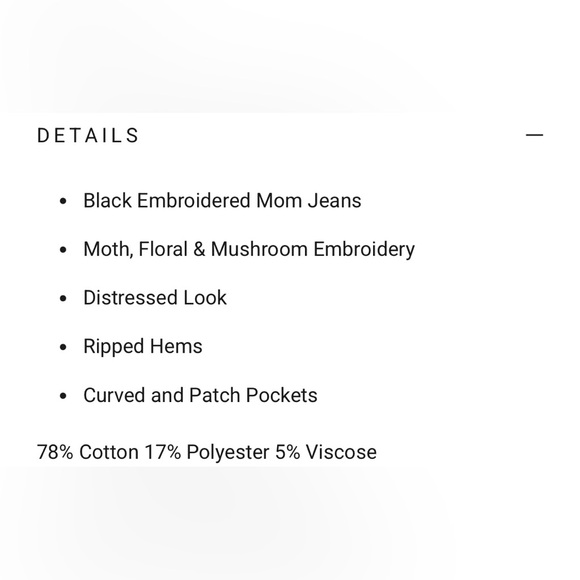 Disturbia Valerie Floral Moth Embroidered Mom Jeans - Picture 2 of 9